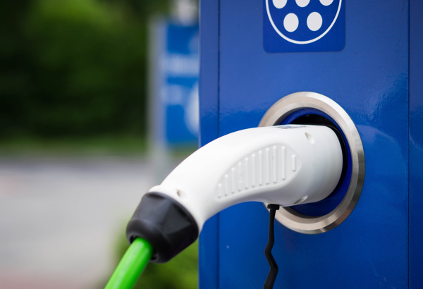 Stekker Electrische Auto Blauw